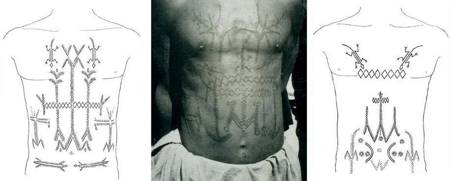 Makonde people old tattoos