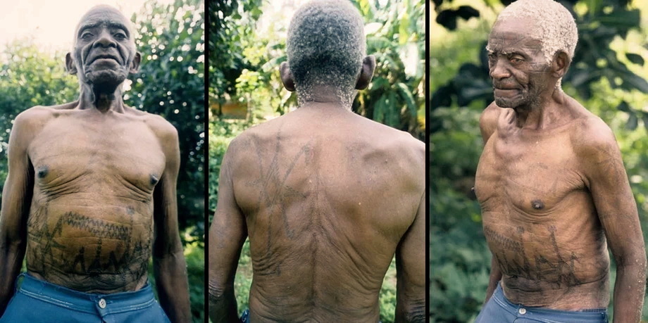 Makonde people old tattoos