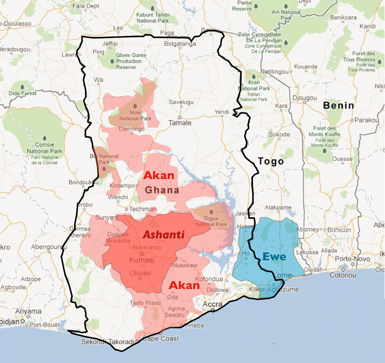 Ghana ethnic map