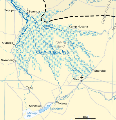 Okavango delta map